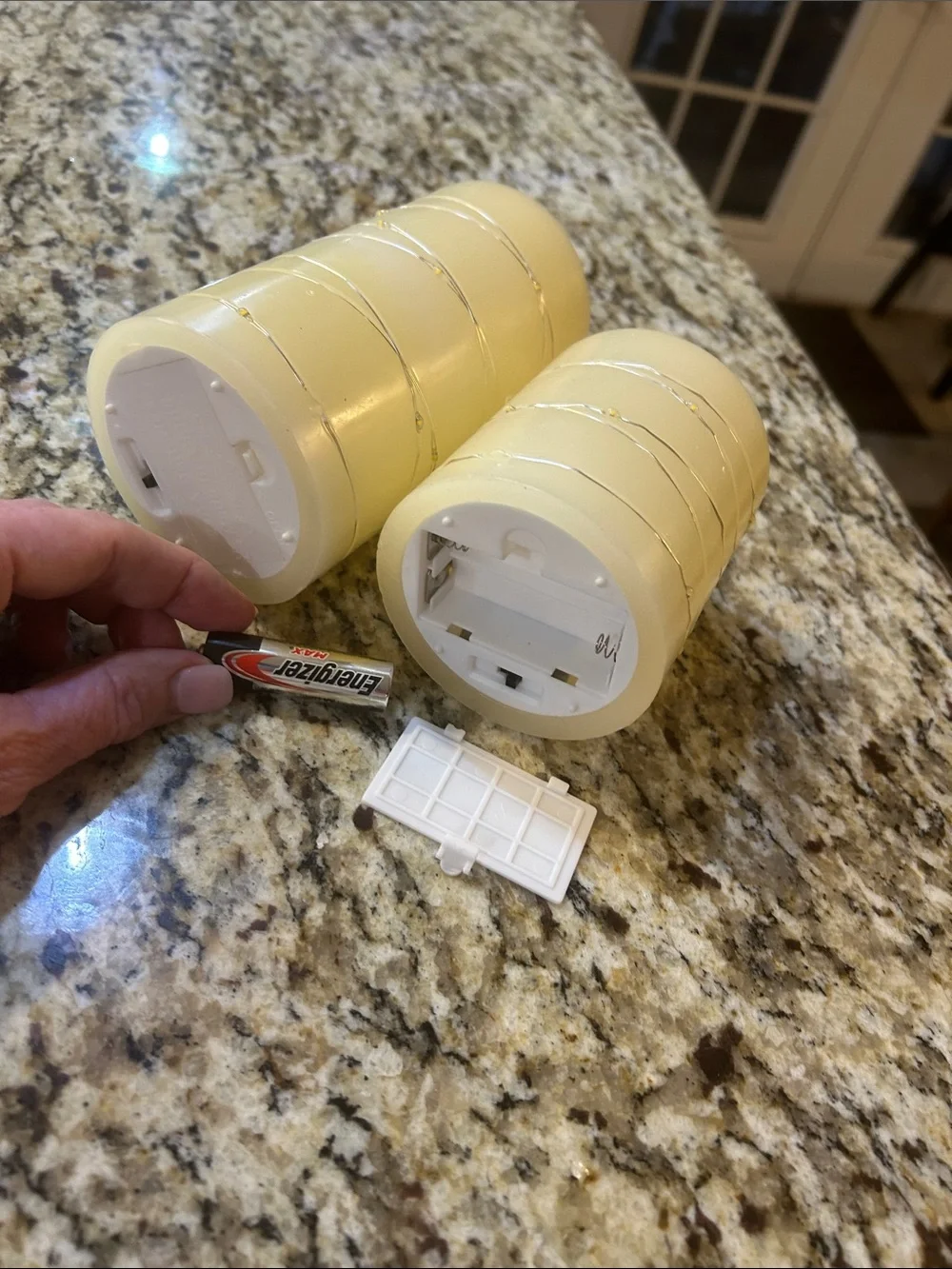 LED Flameless Pillar Candles — Cream, Set of 4